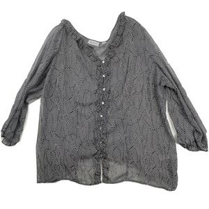 Avenue Women’s Plus Size 26/28‎ Polka Dot Lightweight Boho Blouse Top